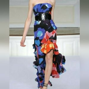 ♧$8,900 OSCAR DE LA RENTA SPECTACULAR SPANISH SILK GOWN DRESS RUNWAY US S